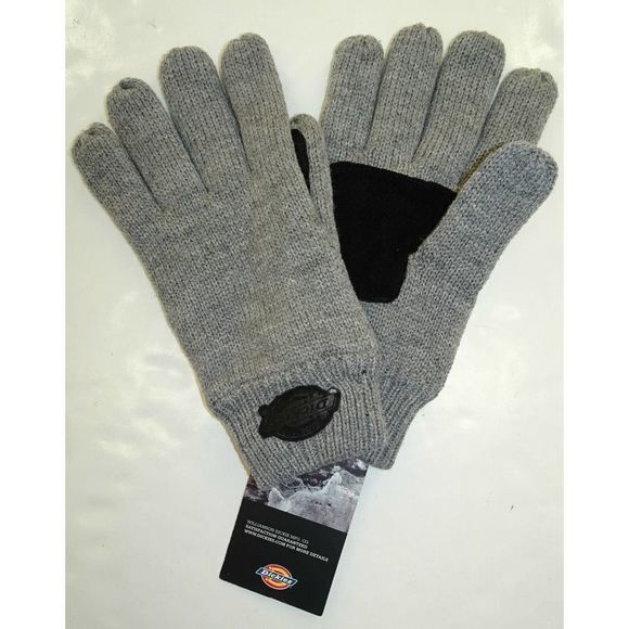 DICKIES Knit Gloves Fleece Lined Gray Black NEW - Picture 1 of 6
